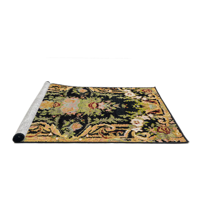 Sideview of Machine Washable Abstract Milk Chocolate Brown Rug, wshabs4445