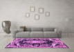 Machine Washable Medallion Purple French Area Rugs in a Living Room, wshabs4445pur