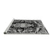 Sideview of Machine Washable Medallion Gray French Rug, wshabs4445gry