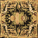 Square Machine Washable Medallion Brown French Rug, wshabs4445brn