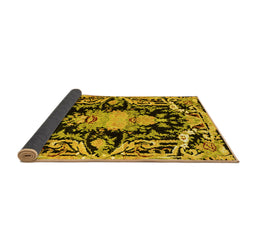 Sideview of Medallion Yellow French Rug, abs4445yw