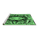 Sideview of Machine Washable Medallion Emerald Green French Area Rugs, wshabs4445emgrn