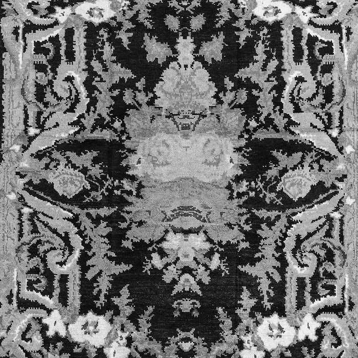 Machine Washable Medallion Gray French Rug, wshabs4445gry