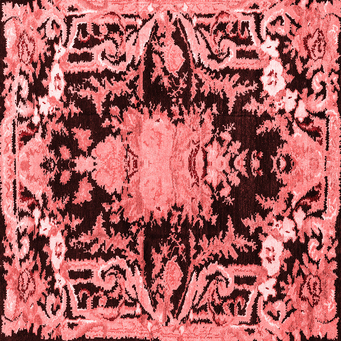 Machine Washable Medallion Red French Rug, wshabs4445red