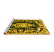 Sideview of Machine Washable Medallion Yellow French Rug, wshabs4445yw