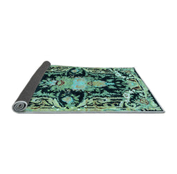 Sideview of Medallion Light Blue French Rug, abs4445lblu