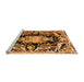 Sideview of Machine Washable Medallion Orange French Area Rugs, wshabs4445org