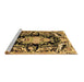 Sideview of Machine Washable Medallion Brown French Rug, wshabs4445brn