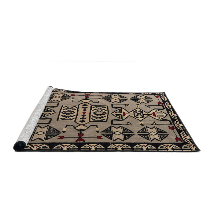 Sideview of Machine Washable Abstract Camel Brown Rug, wshabs4446