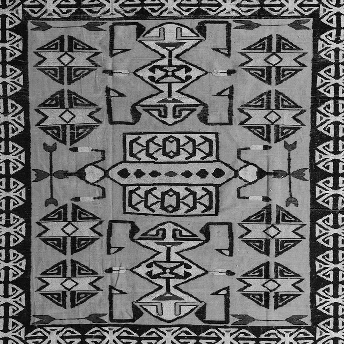 Square Machine Washable Southwestern Gray Country Rug, wshabs4446gry