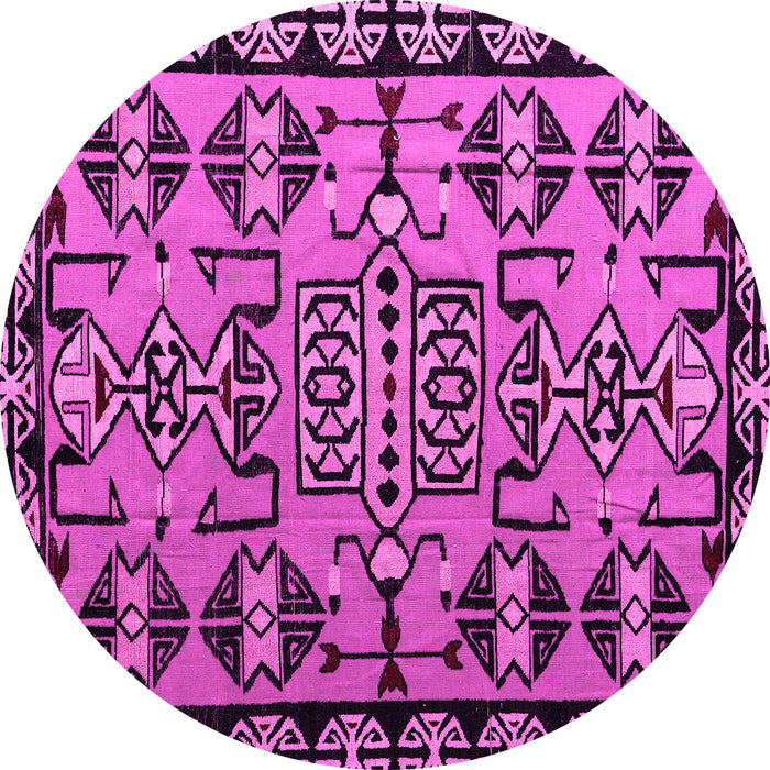 Round Southwestern Pink Country Rug, abs4446pnk