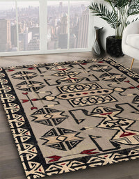 Abstract Camel Brown Southwestern Rug, abs4446