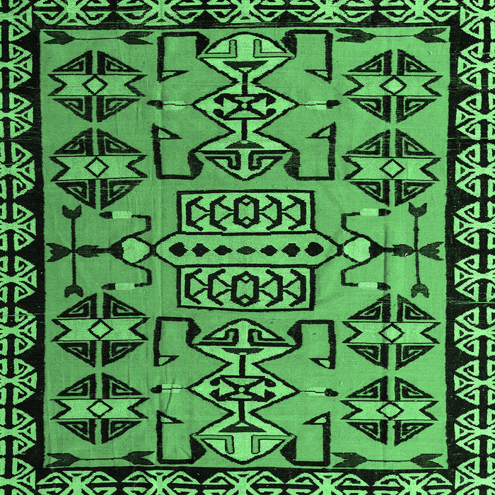 Square Southwestern Emerald Green Country Rug, abs4446emgrn