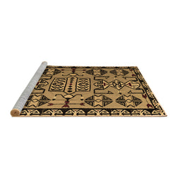 Sideview of Machine Washable Southwestern Brown Country Rug, wshabs4446brn