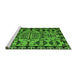 Sideview of Machine Washable Southwestern Green Country Area Rugs, wshabs4446grn