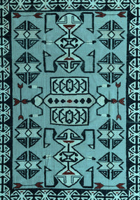 Southwestern Light Blue Country Rug, abs4446lblu