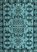 Machine Washable Southwestern Light Blue Country Rug, wshabs4446lblu