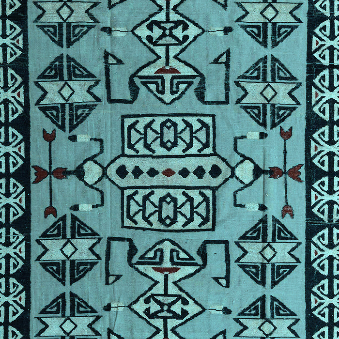 Machine Washable Southwestern Light Blue Country Rug, wshabs4446lblu