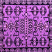 Square Machine Washable Southwestern Purple Country Area Rugs, wshabs4446pur