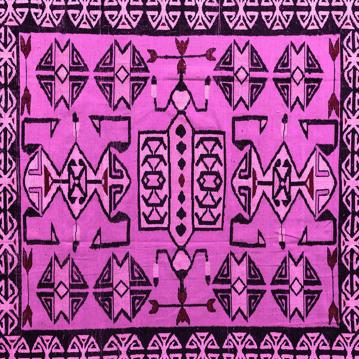 Square Southwestern Pink Country Rug, abs4446pnk