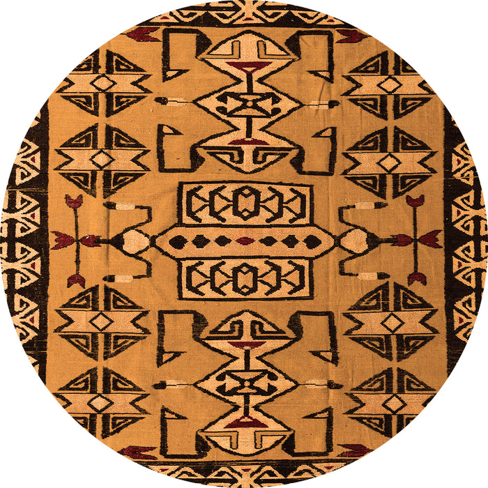 Round Southwestern Orange Country Rug, abs4446org