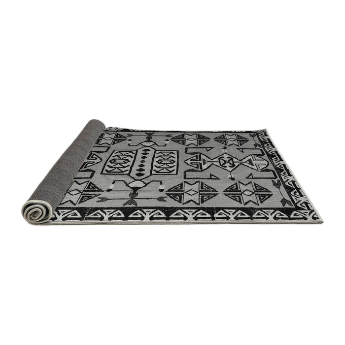 Sideview of Southwestern Gray Country Rug, abs4446gry