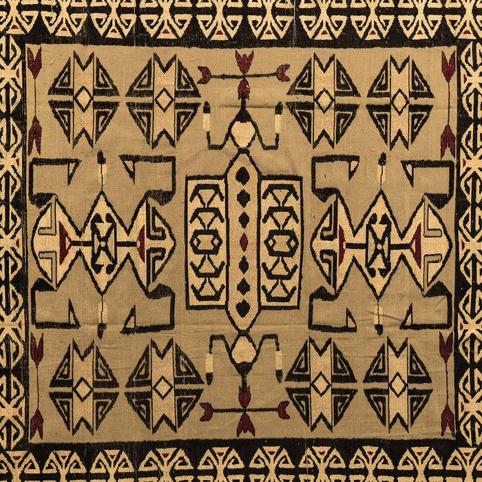 Square Machine Washable Southwestern Brown Country Rug, wshabs4446brn