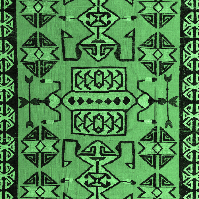 Machine Washable Southwestern Emerald Green Country Area Rugs, wshabs4446emgrn