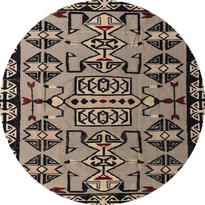 Round Machine Washable Abstract Camel Brown Rug, wshabs4446
