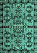 Machine Washable Southwestern Turquoise Country Area Rugs, wshabs4446turq