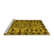 Sideview of Machine Washable Southwestern Yellow Country Rug, wshabs4446yw