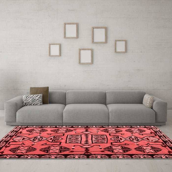 Country Red Washable Rugs