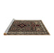 Sideview of Machine Washable Abstract Bakers Brown Rug, wshabs4447