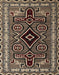 Machine Washable Abstract Bakers Brown Rug, wshabs4447