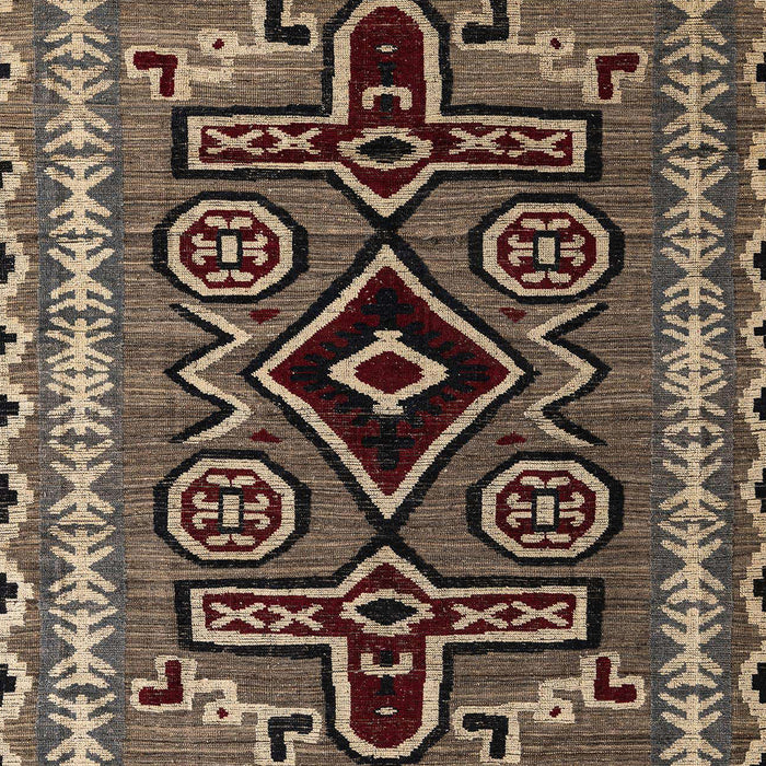 Machine Washable Abstract Bakers Brown Rug, wshabs4447