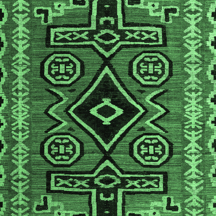 Machine Washable Southwestern Emerald Green Country Area Rugs, wshabs4447emgrn