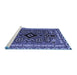 Sideview of Machine Washable Southwestern Blue Country Rug, wshabs4447blu