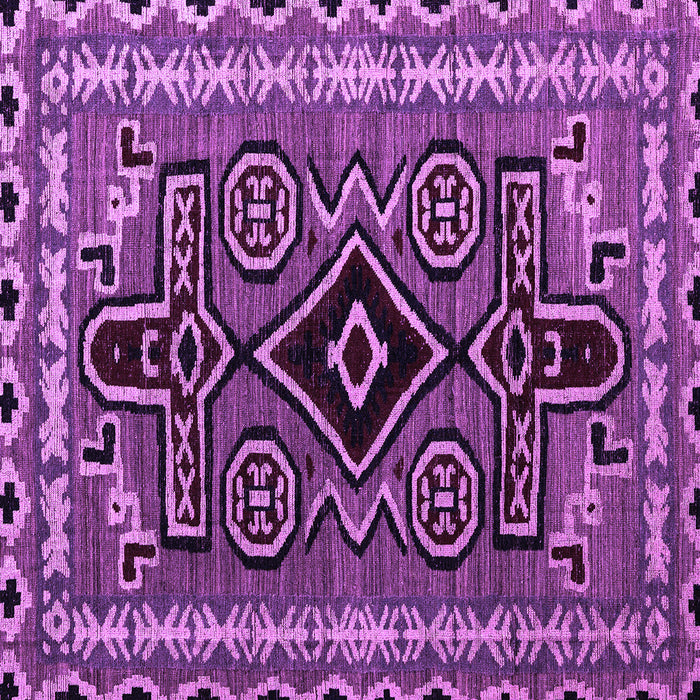 Square Machine Washable Southwestern Purple Country Area Rugs, wshabs4447pur