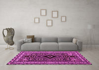 Machine Washable Southwestern Pink Country Rug, wshabs4447pnk