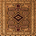 Square Southwestern Orange Country Rug, abs4447org