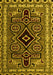 Machine Washable Southwestern Yellow Country Rug, wshabs4447yw