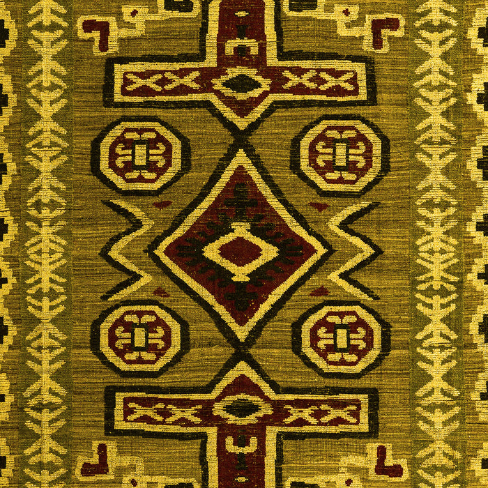 Machine Washable Southwestern Yellow Country Rug, wshabs4447yw