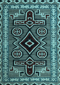 Southwestern Light Blue Country Rug, abs4447lblu