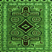 Square Machine Washable Southwestern Green Country Area Rugs, wshabs4447grn
