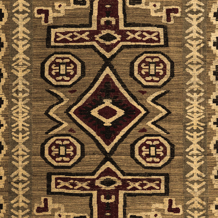 Machine Washable Southwestern Brown Country Rug, wshabs4447brn