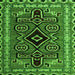 Square Southwestern Green Country Rug, abs4447grn