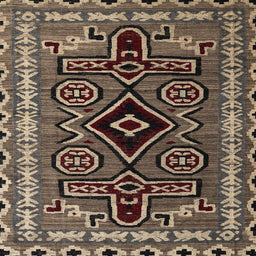 Square Abstract Bakers Brown Southwestern Rug, abs4447