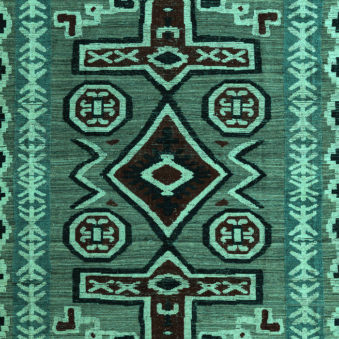 Machine Washable Southwestern Turquoise Country Area Rugs, wshabs4447turq