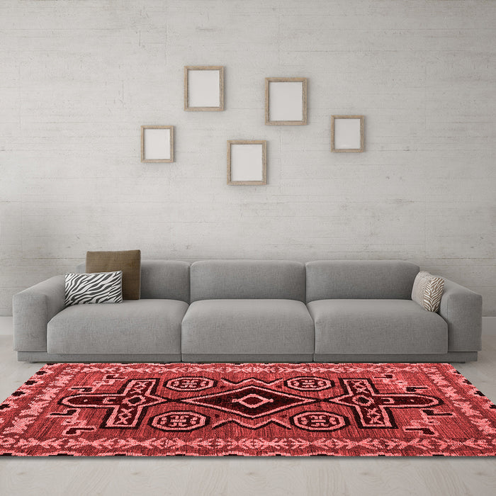 Country Red Washable Rugs