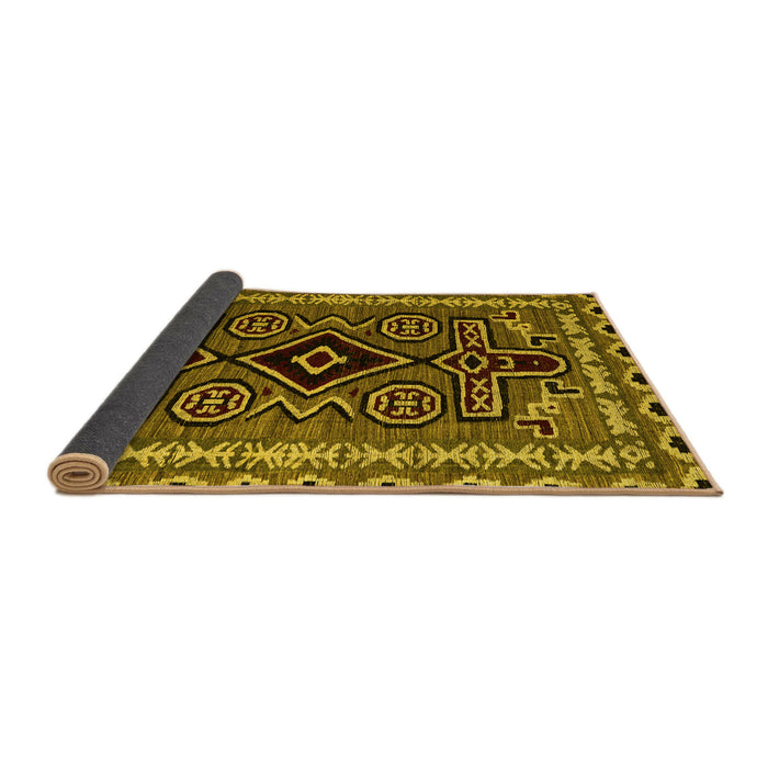 Sideview of Southwestern Yellow Country Rug, abs4447yw
